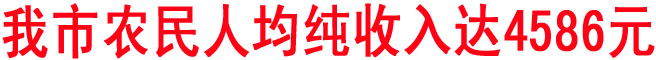 我市農民人均純收入達4586元