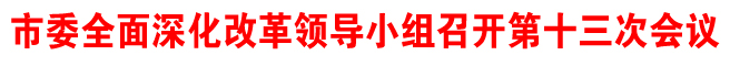 市委全面深化改革領(lǐng)導(dǎo)小組召開第十三次會議