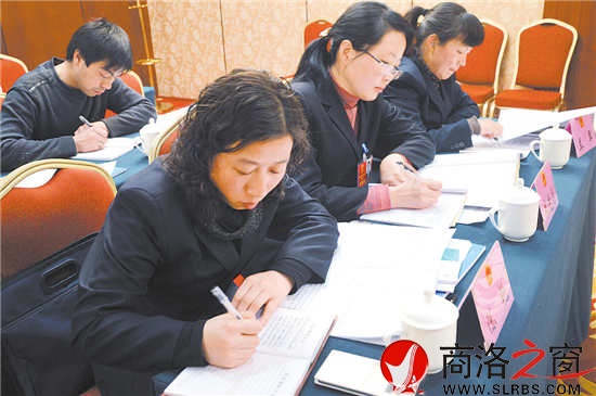 柞水團代表正在認真撰寫建議。 （記者 李敏 費翔 攝）